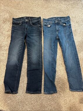 Old Navy Boys' Jeans Pair - Dark Blue & Medium Blue Denim